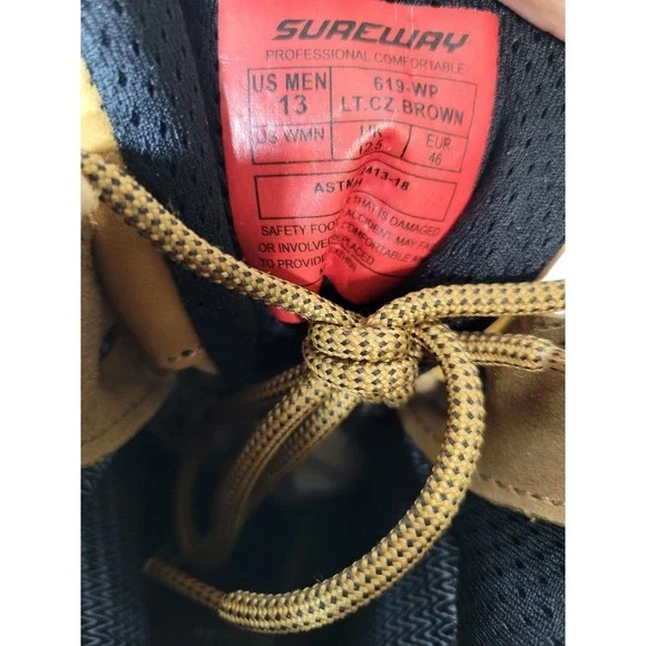 SUREWAY 6" Men's Heavy Duty Leather Soft Toe Work‎ Boots Light Brown Size 13 US - Picture 7 of 9